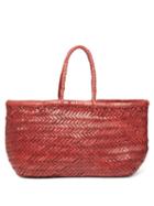 Matchesfashion.com Dragon Diffusion - Triple Jump Woven Leather Basket Bag - Womens - Burgundy