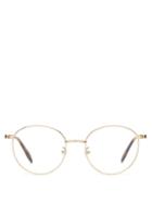 Matchesfashion.com Alexander Mcqueen - Round Metal Glasses - Mens - Gold