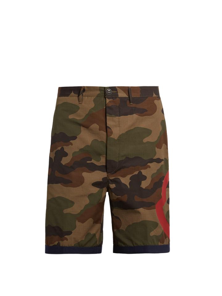 Moncler Camouflage-print Cotton Shorts