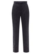 Matchesfashion.com Cefinn - Terence Camouflage-jacquard Wide-leg Trousers - Womens - Navy