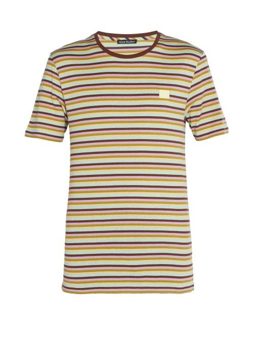 Matchesfashion.com Acne Studios - Nash Face Striped Cotton T Shirt - Mens - Multi