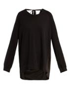 Matchesfashion.com Ann Demeulemeester - Contrast Panel Cotton And Silk Top - Womens - Black
