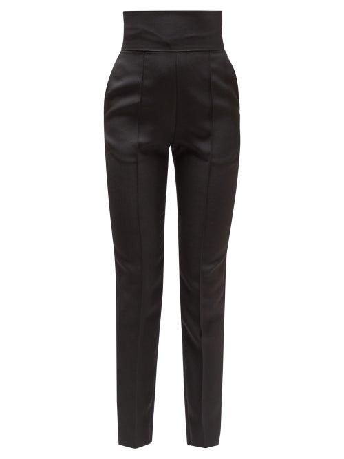 Matchesfashion.com Alexandre Vauthier - Zipped High Rise Slim Leg Trousers - Womens - Black