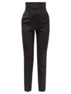 Matchesfashion.com Alexandre Vauthier - Zipped High Rise Slim Leg Trousers - Womens - Black