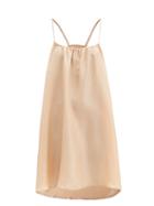 Matchesfashion.com Loup Charmant - Racerback Silk-satin Mini Dress - Womens - Nude