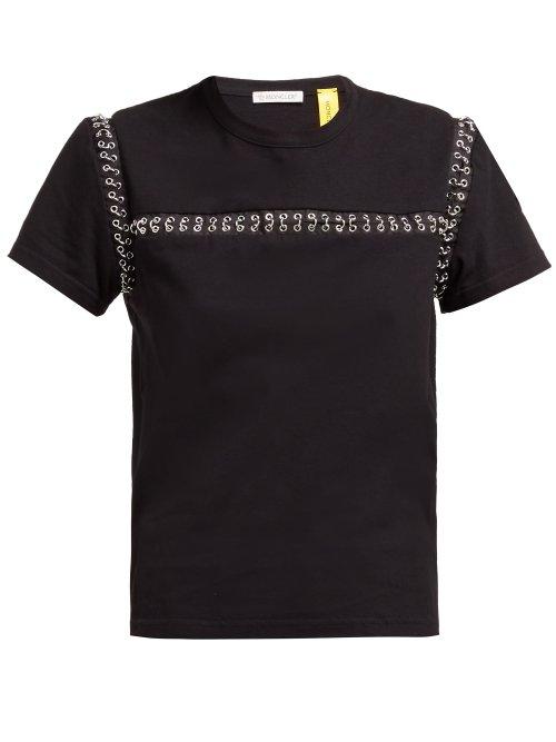 Matchesfashion.com 6 Moncler Noir Kei Ninomiya - Chain Seams Cotton T Shirt - Womens - Black