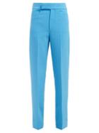 Matchesfashion.com Kwaidan Editions - High Waisted Tailored Crepe Trousers - Womens - Blue