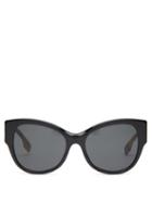 Matchesfashion.com Burberry - Vintage Check Butterfly Acetate Sunglasses - Womens - Black Multi
