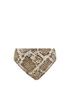 Matchesfashion.com Norma Kamali - Python Print High Rise Bikini Briefs - Womens - Grey Print