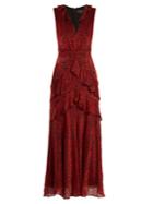 Saloni Lara Leopard-print Silk-blend Devor Midi Dress
