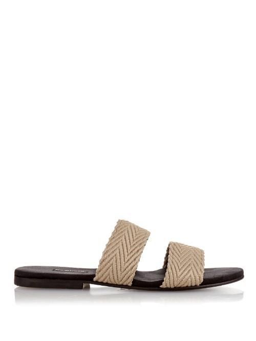 Newbark Roma Iv Raffia And Suede Sandals