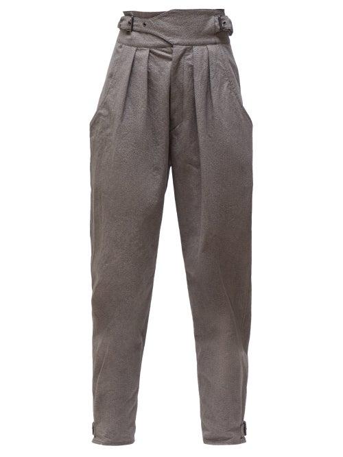 Matchesfashion.com Isabel Marant - Yurnea Pleated Tapered Trousers - Womens - Dark Grey