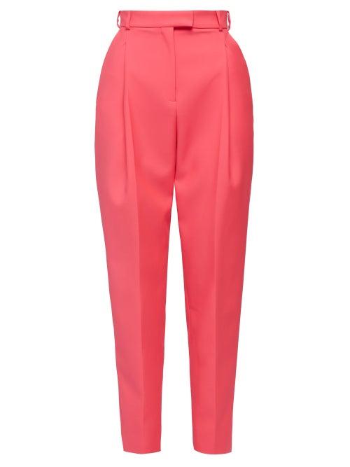 Alexander Mcqueen - Pleated Straight-leg Trousers - Womens - Pink