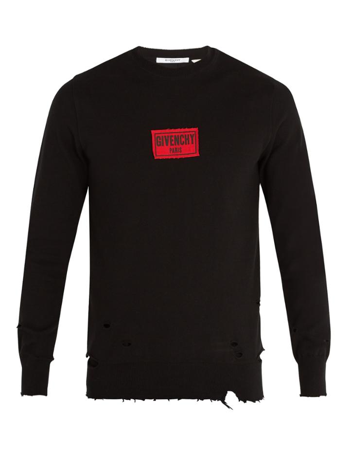 Givenchy Distressed Cotton-blend Sweatshirt
