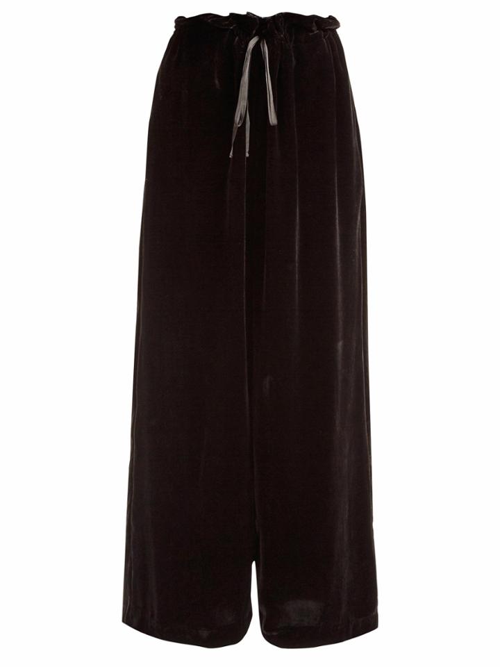 Cecilie Bahnsen Sara Wide-leg Velvet Trousers