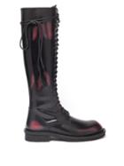 Matchesfashion.com Ann Demeulemeester - Knee High Distressed Leather Boots - Womens - Black Red