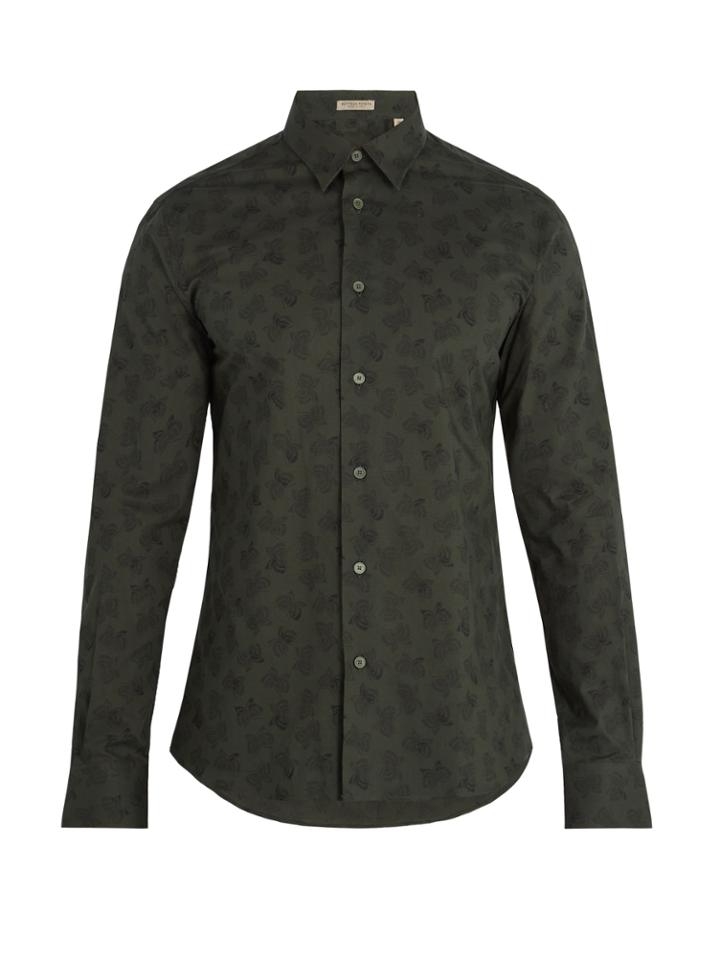 Bottega Veneta Butterfly-print Single-cuff Cotton Shirt