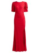 Matchesfashion.com Saloni - Annie B Silk Dress - Womens - Red Multi