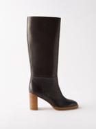 Gabriela Hearst - Bocca 75 Block-heel Leather Knee-high Boots - Womens - Black