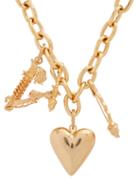 Matchesfashion.com Versace - Heart And V Charm Necklace - Womens - Gold