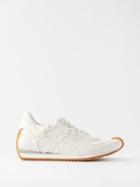 Loewe - Flow Distressed-denim Trainers - Mens - White