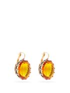 Matchesfashion.com Ileana Makri - Topaz & 14kt Gold Drop Earrings - Womens - Orange Gold