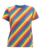 Matchesfashion.com Balenciaga - Rainbow Stripe Print Cotton T Shirt - Womens - Multi