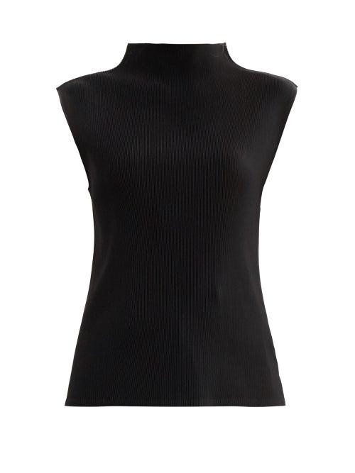 Matchesfashion.com Pleats Please Issey Miyake - Mist Fine Technical-pleated Top - Womens - Black