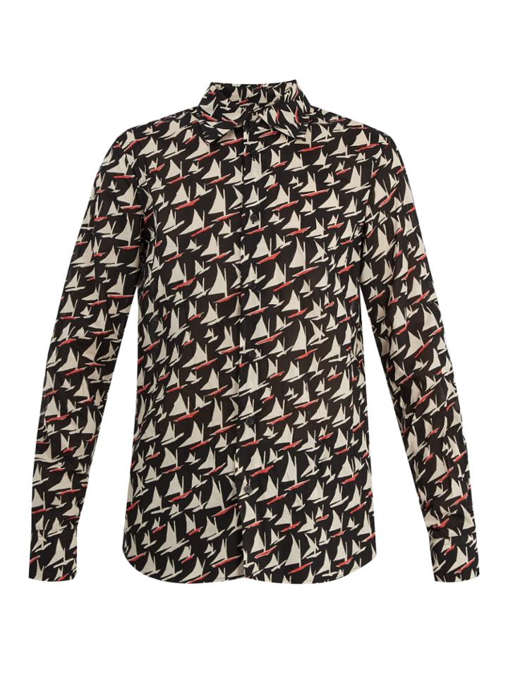 Marni Boat-print Cotton Shirt