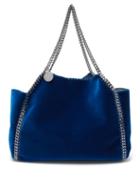 Matchesfashion.com Stella Mccartney - Falabella Small Reversible Velvet Tote - Womens - Dark Blue