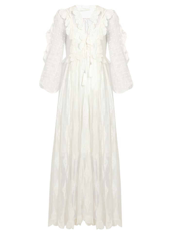Zimmermann Valour Embroidered Silk-crepon Dress