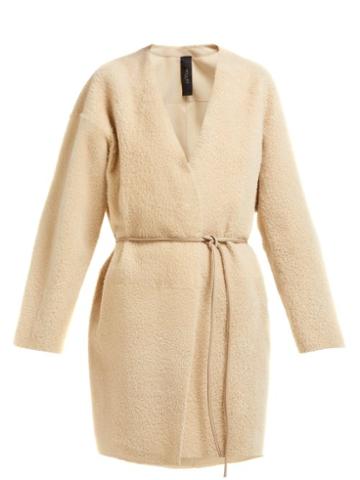 Matchesfashion.com Giani Firenze - Greta Shearling Belted Coat - Womens - Beige