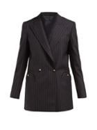 Matchesfashion.com Blaz Milano - J Class Double Breasted Pinstripe Wool Blazer - Womens - Navy Stripe