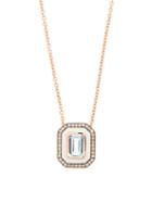 Matchesfashion.com Selim Mouzannar - Mina Diamond, Aquamarine & 18kt Rose-gold Necklace - Womens - Blue