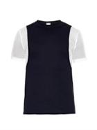 Moncler Gamme Bleu Mesh-sleeve Cotton-jersey T-shirt