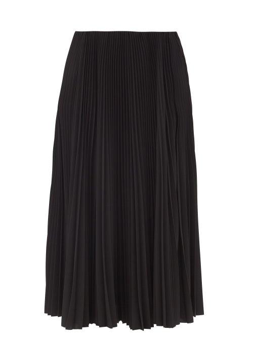 Matchesfashion.com Balenciaga - Pliss Crepe Midi Skirt - Womens - Black