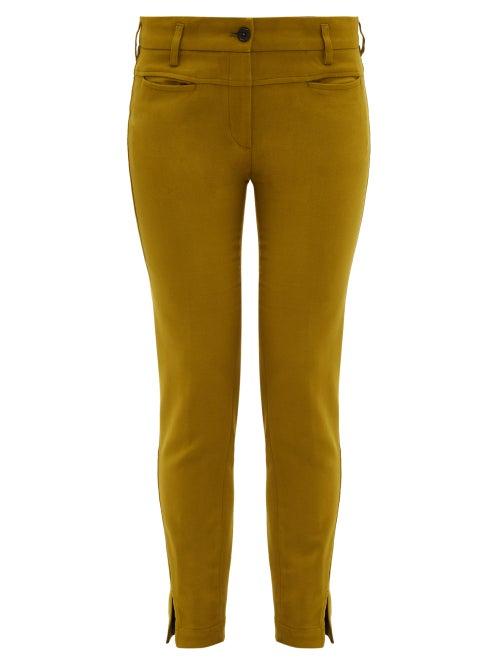 Matchesfashion.com Ann Demeulemeester - Slim Leg Stretch Jersey Trousers - Womens - Green