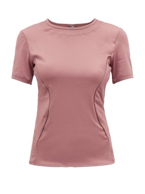 Matchesfashion.com Adidas By Stella Mccartney - Panelled Technical Performance T Shirt - Womens - Pink
