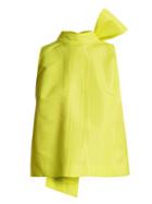 Matchesfashion.com Msgm - High Neck Oversized Self Fastening Ties Faille Top - Womens - Yellow