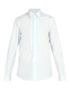 Matchesfashion.com Prada - Slim Fit Ruffle Trim Dinner Shirt - Mens - Light Blue