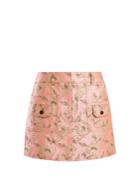 Prada Floral-brocade Mini Skirt