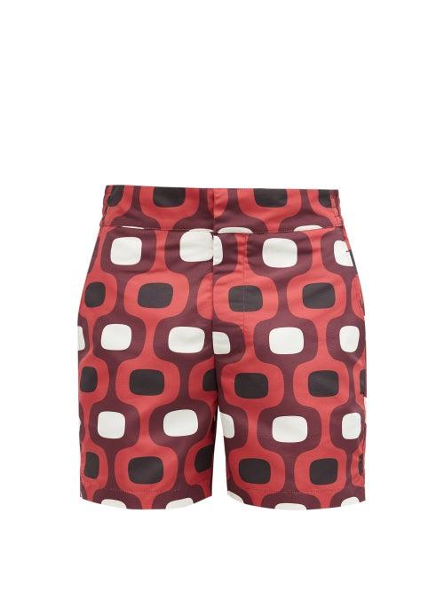 Matchesfashion.com Frescobol Carioca - Ipanema Mosaic-print Swim Shorts - Mens - Red Multi