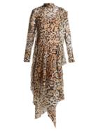 Matchesfashion.com Petar Petrov - Dreya Leopard Print Silk Chiffon Midi Dress - Womens - Leopard