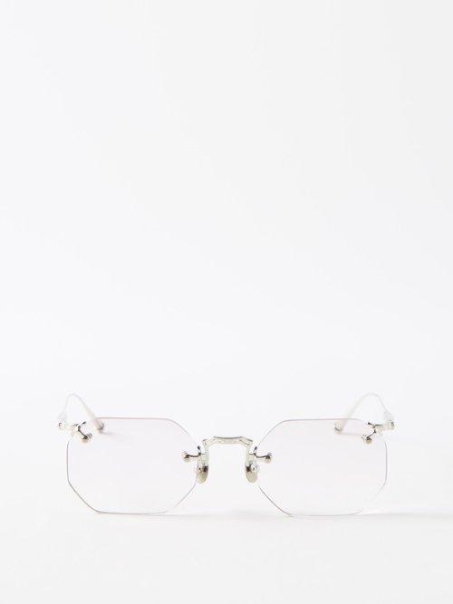 Matsuda - Rimless Square Glasses - Mens - Violet