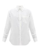 Matchesfashion.com Acne Studios - Simona Logo Embroidered Cotton Shirt - Womens - White