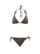 Matchesfashion.com My Beachy Side - Haluc Beaded Crochet-strap Lam Triangle Bikini - Womens - Black