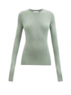 Raey - Crew-neck Fine-rib Merino Wool Sweater - Womens - Light Green