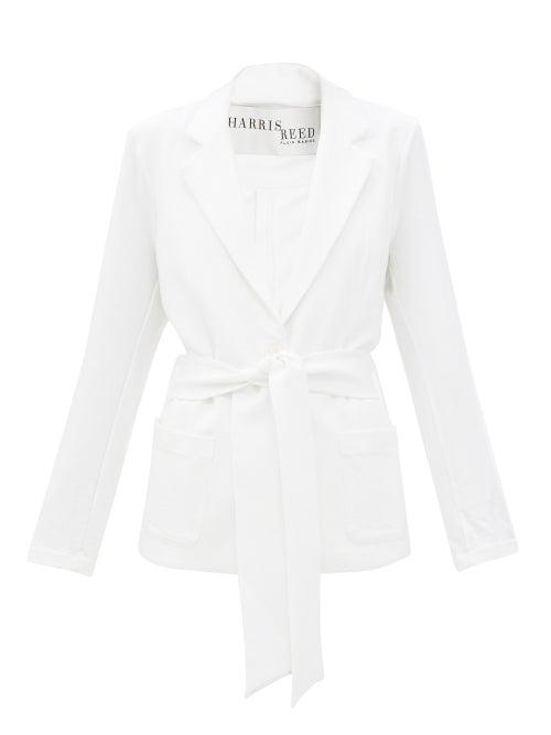 Harris Reed - Single-breasted Crepe Blazer - Womens - White