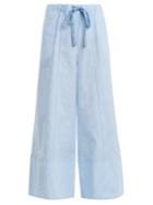 Fendi Wide-leg Striped Cotton-poplin Trousers