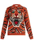 Matchesfashion.com Gucci - Tiger Intarsia Knit Wool Sweater - Mens - Orange Multi